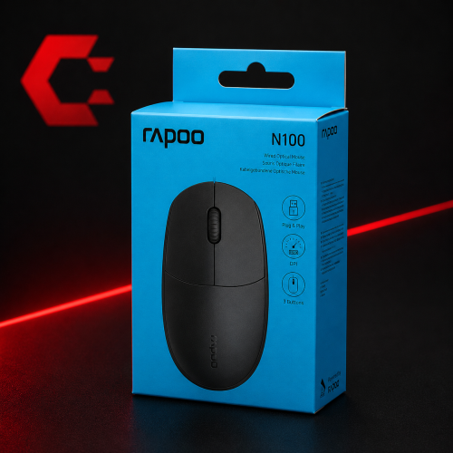 RAPOO N100 OPTICAL MOUSE | 3 YEARS WARRANTY